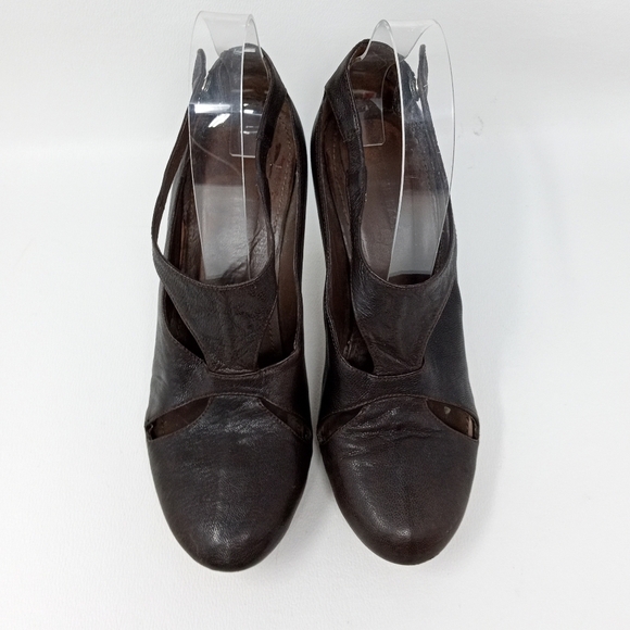 Armand Basi Brown Leather Cut Out Heels, Women's Size EU 37 / US 7 - Picture 5 of 13